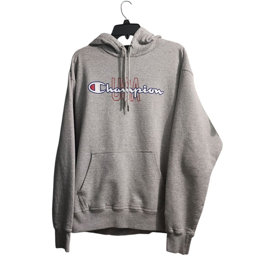 Champion USA Gray Cotton Blend Pullover Sweatshirt Athletic Casual Streetwear L